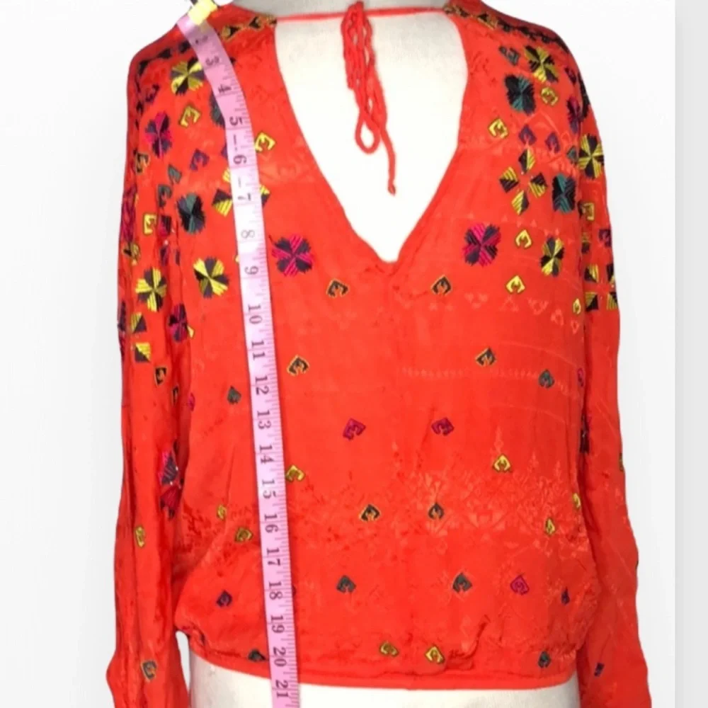 Free People Embroidery puff Sleeves V neck…